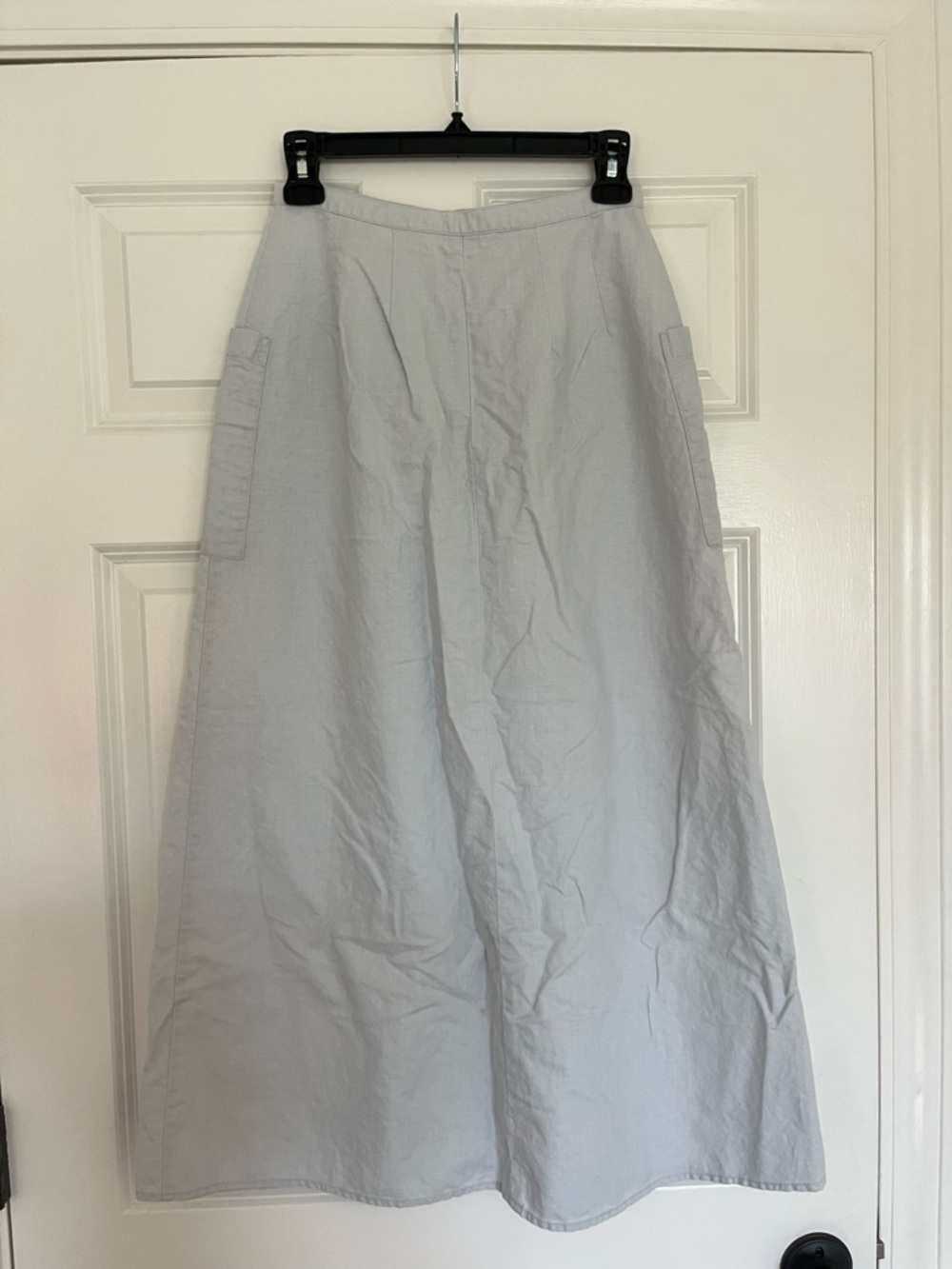 Eddie Bauer Light Blue Button-Front Midi Skirt - Picture 2 of 4